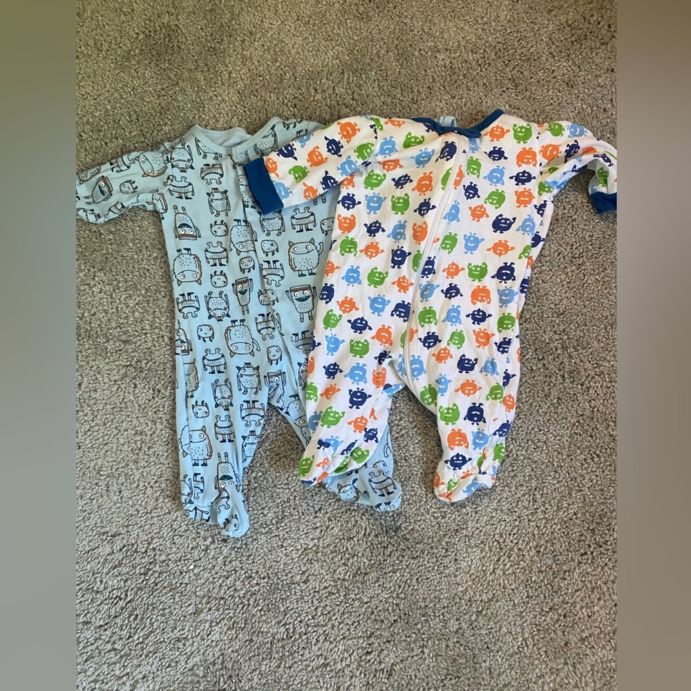 baby boy halloween footie sleepers 0-3 months